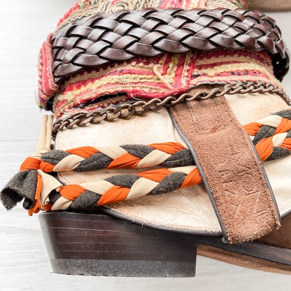 SANCHO Leather Aztec Ankle Boots Size 40/US 9.5-10 - Picture 5 of 17